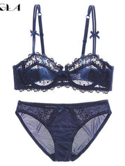 Load image into Gallery viewer, Floral Lace Bra &amp; Side Lace Panties
