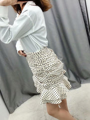 Load image into Gallery viewer, Polka dot High-waisted Skirt
