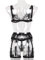 Load image into Gallery viewer, 3 Piece Lace Hollow Lingerie Sets
