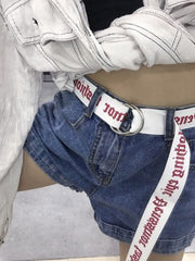 Load image into Gallery viewer,  Unisex Canvas Belts Letters Printed D Ring Double Buckle 
