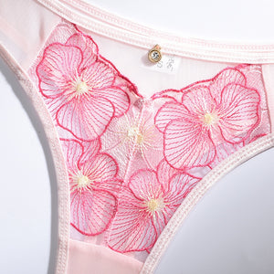 Floral Embroidered Lingerie Set