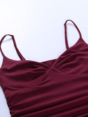 Load image into Gallery viewer, Spaghetti Strap Ruched Dress
