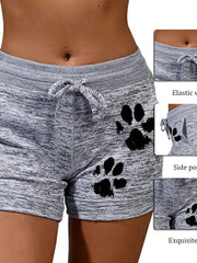Load image into Gallery viewer, Drawstring Paw Print Shorts

