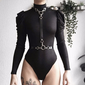 Long-Sleeve Velvet Bodysuit