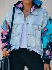 Load image into Gallery viewer, Denim Jacket Tie-Dye Hoodie &amp; Sleeves
