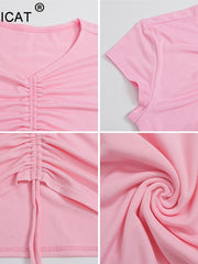 Load image into Gallery viewer, Front Drawstring Crop-Top
