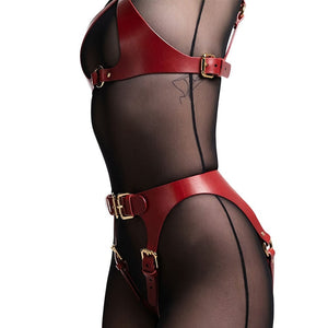 Faux Leather Lingerie Harness
