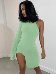 Load image into Gallery viewer,  One Shoulder Long Sleeve Dress
