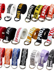 Load image into Gallery viewer,  Unisex Canvas Belts Letters Printed D Ring Double Buckle 
