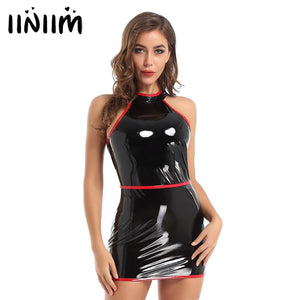 Faux Leather Latex Dress