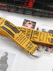 Load image into Gallery viewer,  Unisex Canvas Belts Letters Printed D Ring Double Buckle 
