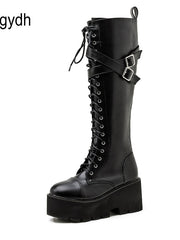 Load image into Gallery viewer, Chunky Heel Knee High Boots
