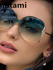 Load image into Gallery viewer, Rimless One Piece Metal Frame Women&#39;s Sunglasses
