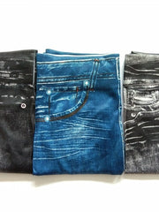 Load image into Gallery viewer, Slim Faux Denim Jeans Leggings W/ Pockets
