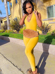 Load image into Gallery viewer, Simenual Solid Bodycon Halter Women Long Jumpsuits Skinny Backless Sleeveless Workout Overalls Sportswear Fashion Basic Jumpsuit
