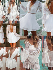 Load image into Gallery viewer, See Through Flared Sleeve Beach Wear
