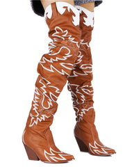 Load image into Gallery viewer, Thigh High Cowboy Boots
