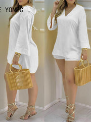 Load image into Gallery viewer, Long Sleeve Blouse &amp; Shorts
