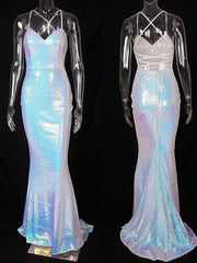 Load image into Gallery viewer, White Sequined Gown
