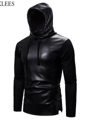 Load image into Gallery viewer, Faux Leather Hoodie
