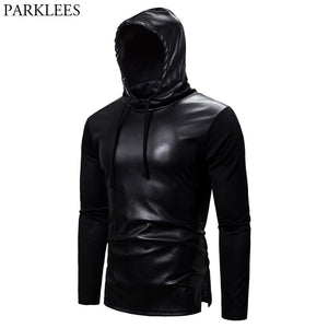 Faux Leather Hoodie