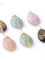 Load image into Gallery viewer, Tree of Life Natural Stone Pendant Necklace
