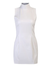 Load image into Gallery viewer, Side Slit Faux Leather Dress
