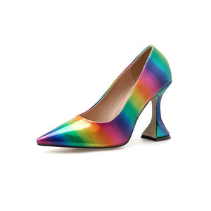 Rainbow Pointed-Toe  High-Heel - vendach