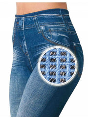 Load image into Gallery viewer, Slim Faux Denim Jeans Leggings W/ Pockets
