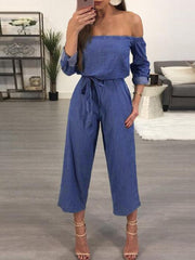 Load image into Gallery viewer, Women Denim Rompers 
