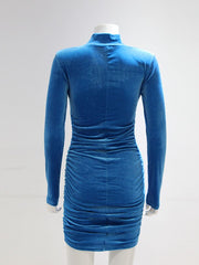 Load image into Gallery viewer, Turtle Neck Velvet Dress
