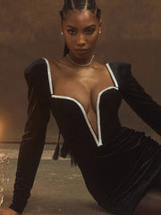 Load image into Gallery viewer, Long-Sleeve Velvet Dress
