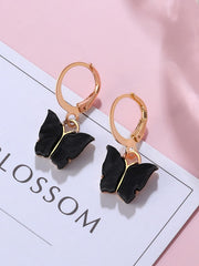 Load image into Gallery viewer,  Black &amp; Gold Acrylic Earrings
