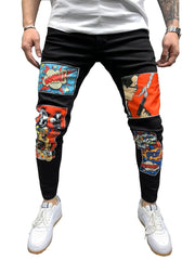 Load image into Gallery viewer, Patchwork Comic Print Jeans
