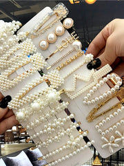 Load image into Gallery viewer, Handmade Pearl Hair Clips
