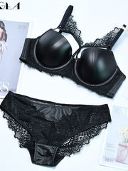 Load image into Gallery viewer, Lace Faux Leather Lingerie Set
