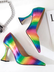 Load image into Gallery viewer, Rainbow Pointed-Toe  High-Heel - vendach
