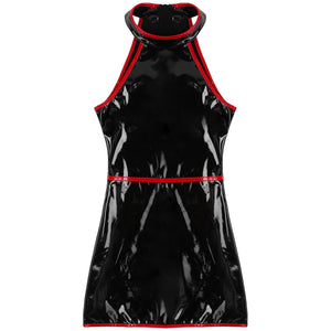 Faux Leather Latex Dress