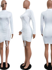 Load image into Gallery viewer, Ruched Bodycon Mini Dress Women 
