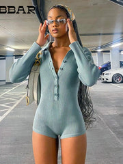 Load image into Gallery viewer, Long Sleeves Ribbed Romper
