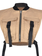 Load image into Gallery viewer, Front Zipper Cropped Vest
