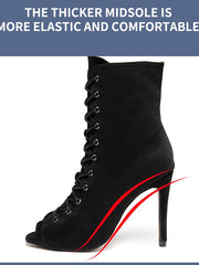 Load image into Gallery viewer, Peep-Toe Lace Up Heels

