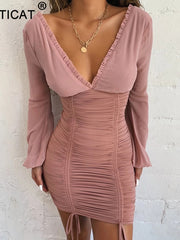 Load image into Gallery viewer, Bodycon Ruffle Dress
