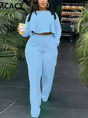 Load image into Gallery viewer, Long Sleeve Crop Top &amp; Pants
