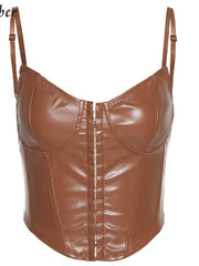 Load image into Gallery viewer, Faux Leather Corset Top
