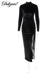 Load image into Gallery viewer, Long-Sleeve Velvet Dress
