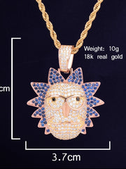 Load image into Gallery viewer, Iced Out Face Pendant &amp; Chain
