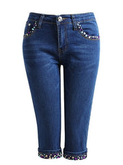 Load image into Gallery viewer, Knee Length Jeans Shorts
