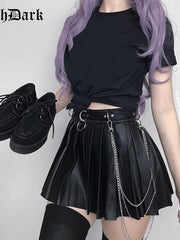 Load image into Gallery viewer, Faux Leather Pleated Skirts
