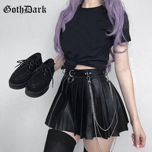 Faux Leather Pleated Skirts